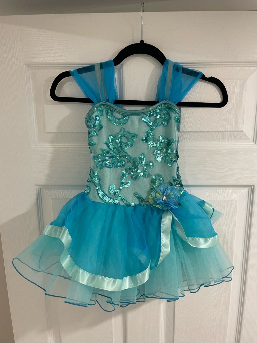 A wish Come True Blue Sequin Tulle Girls' Dance Dress